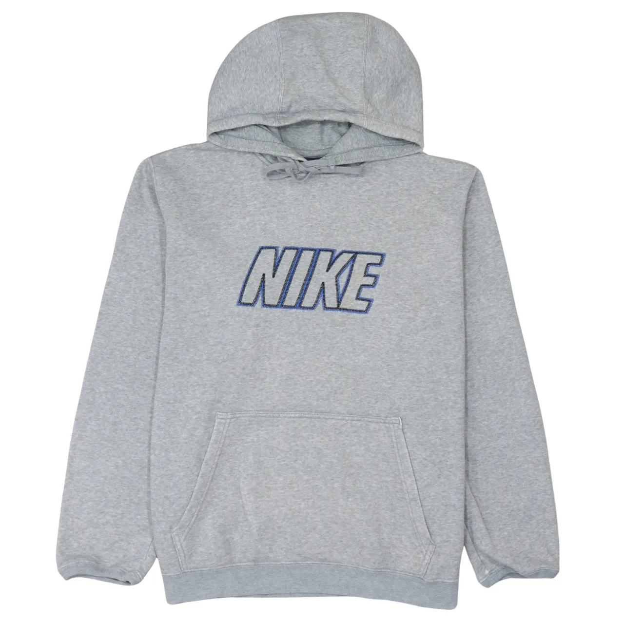 Nike 90's Spellout Pullover Hoodie Large Grey sold by Vintage Club