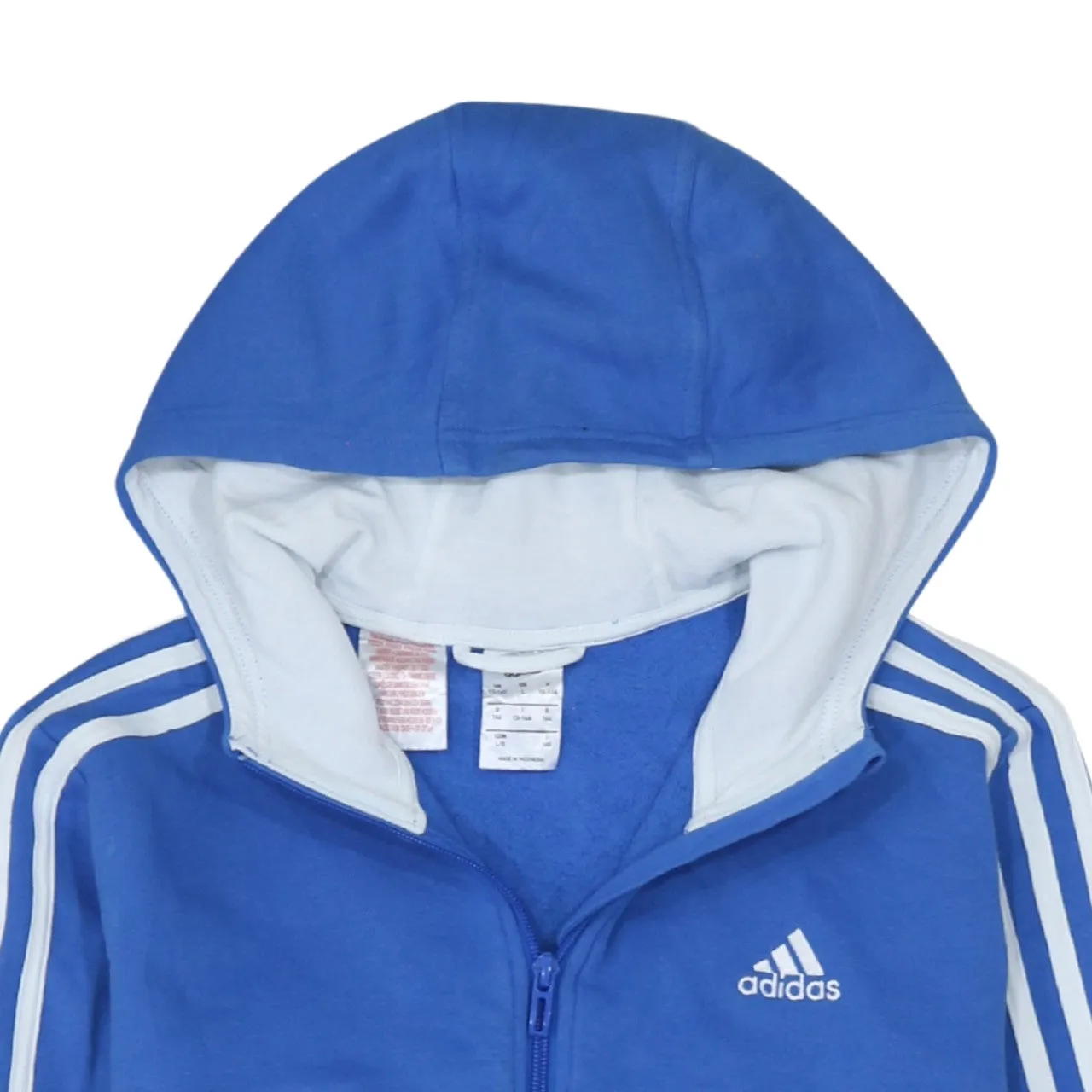 Adidas 90's Striped Sleeve Full Zip Up Hoodie Large Blue sold by Vintage Club product image thumbnail 3