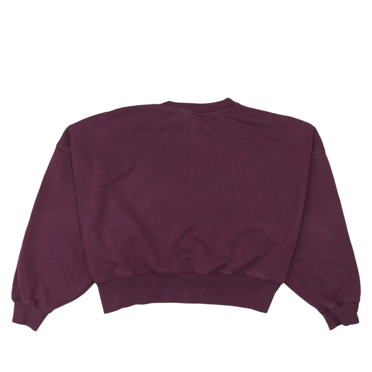 Adidas Burgundy Red Sweatshirt Women's Small Embroidered Trefoil Logo Ribbed Hem Pullover Top sold by Vintage Club product image thumbnail 2