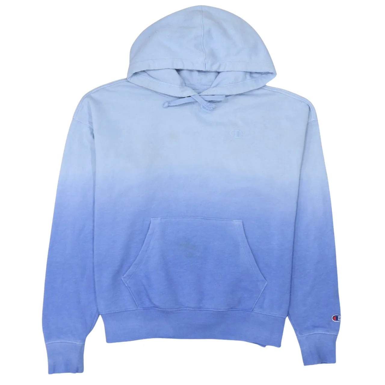 Champion 90's Drawstring Pockets Pullover Hoodie Small Blue sold by Vintage Club
