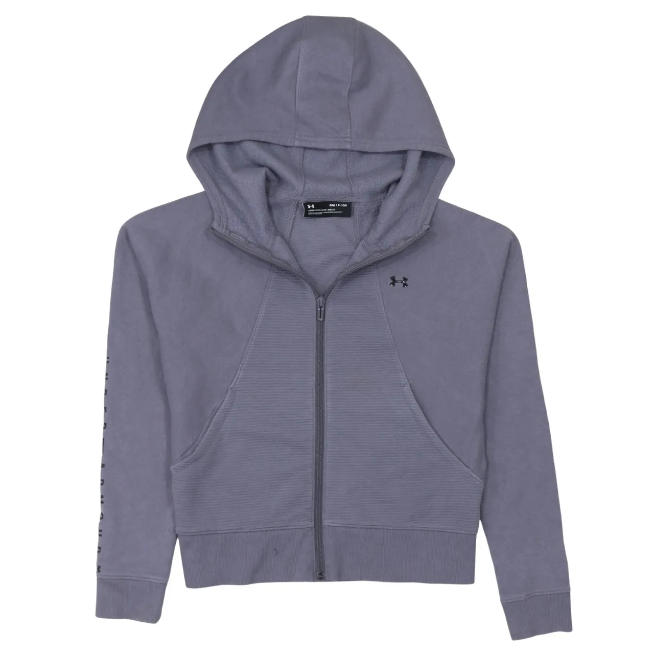 Under Armour Purple Zip Hoodie Women’s Small Embroidered Logo Ribbed Panel Pockets Sweatshirt sold by Vintage Club