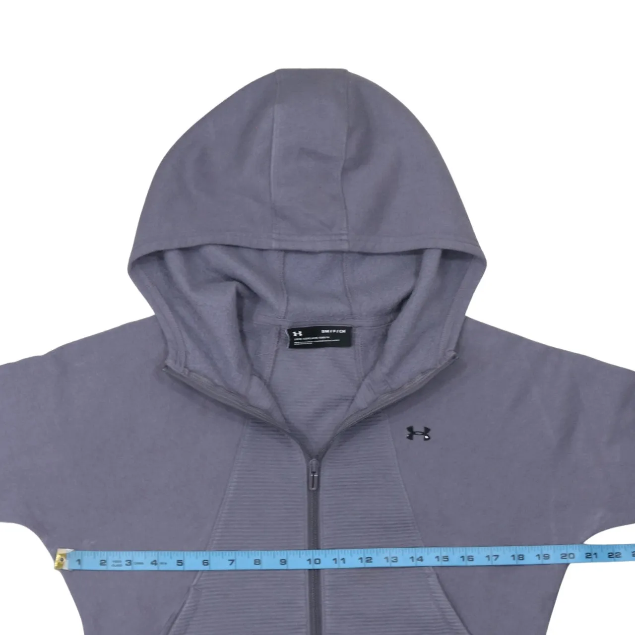 Under Armour Purple Zip Hoodie Women’s Small Embroidered Logo Ribbed Panel Pockets Sweatshirt sold by Vintage Club product image thumbnail 5