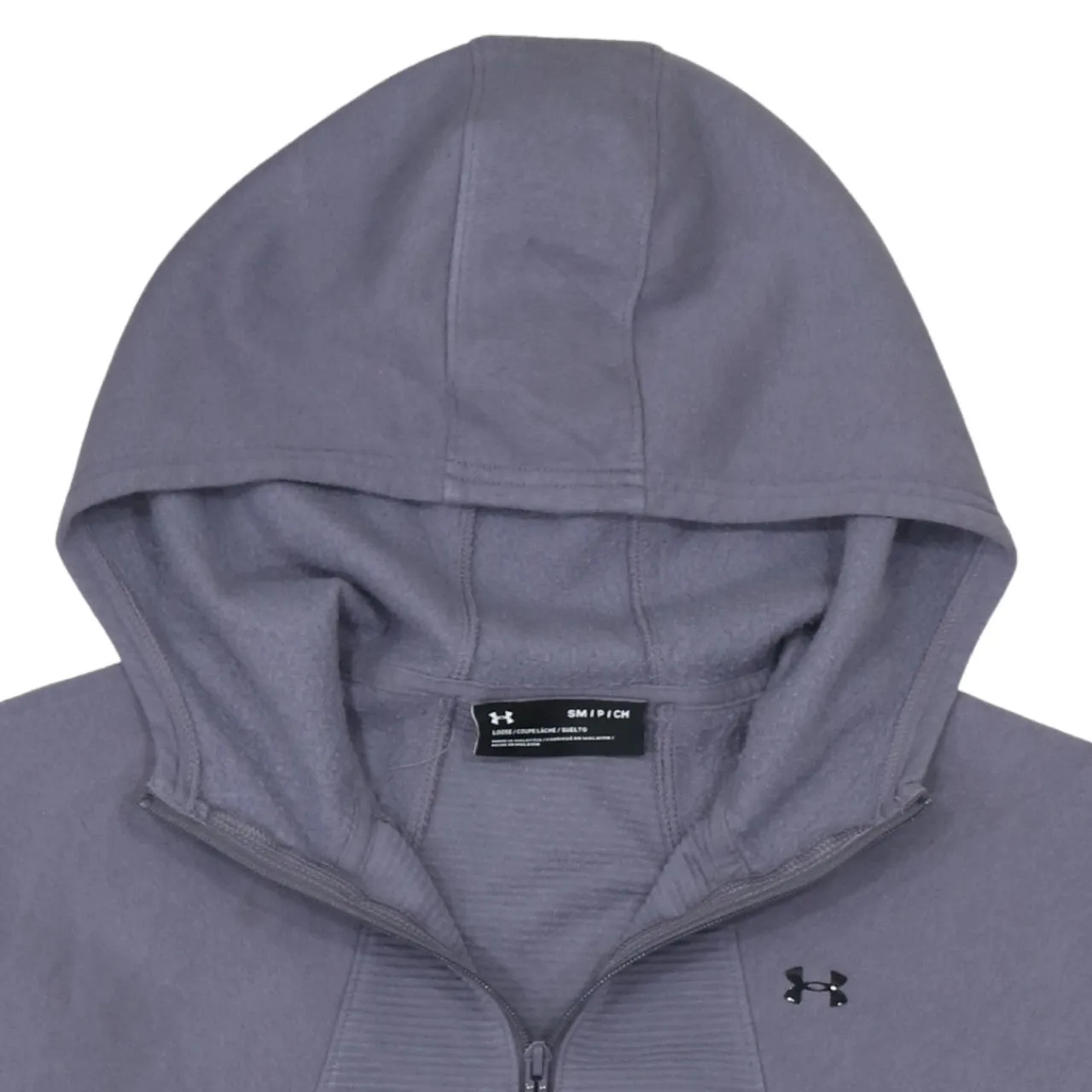 Under Armour Purple Zip Hoodie Women’s Small Embroidered Logo Ribbed Panel Pockets Sweatshirt sold by Vintage Club product image thumbnail 3