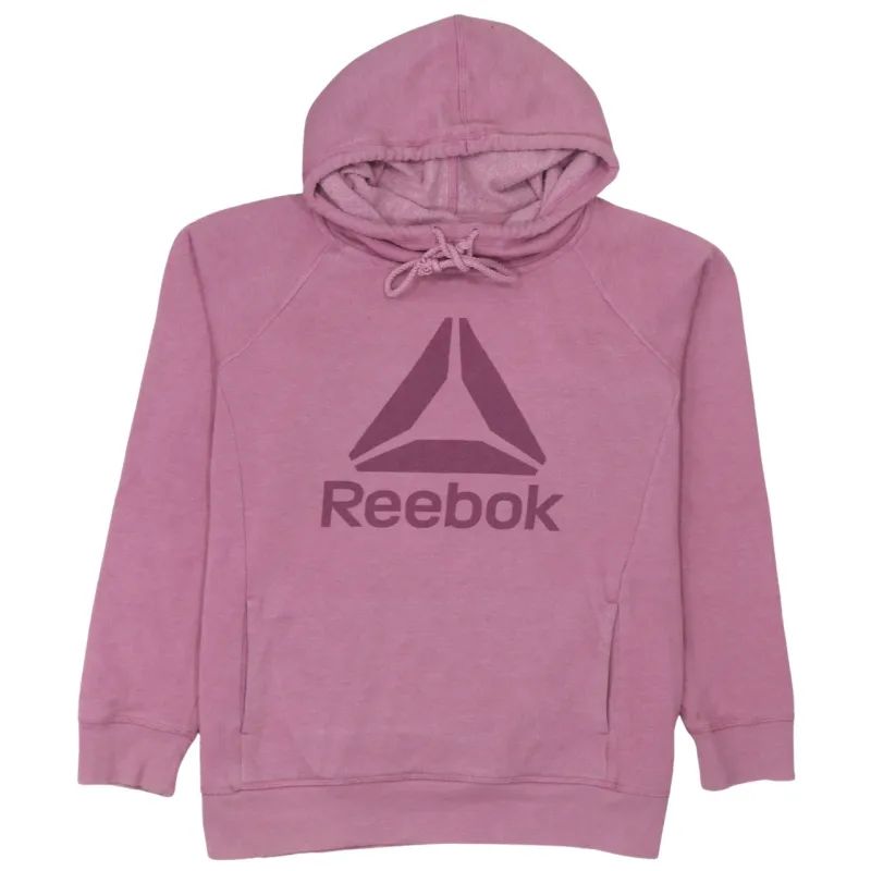 Reebok 90's Spellout Pullover Hoodie Large Pink made by Reebok