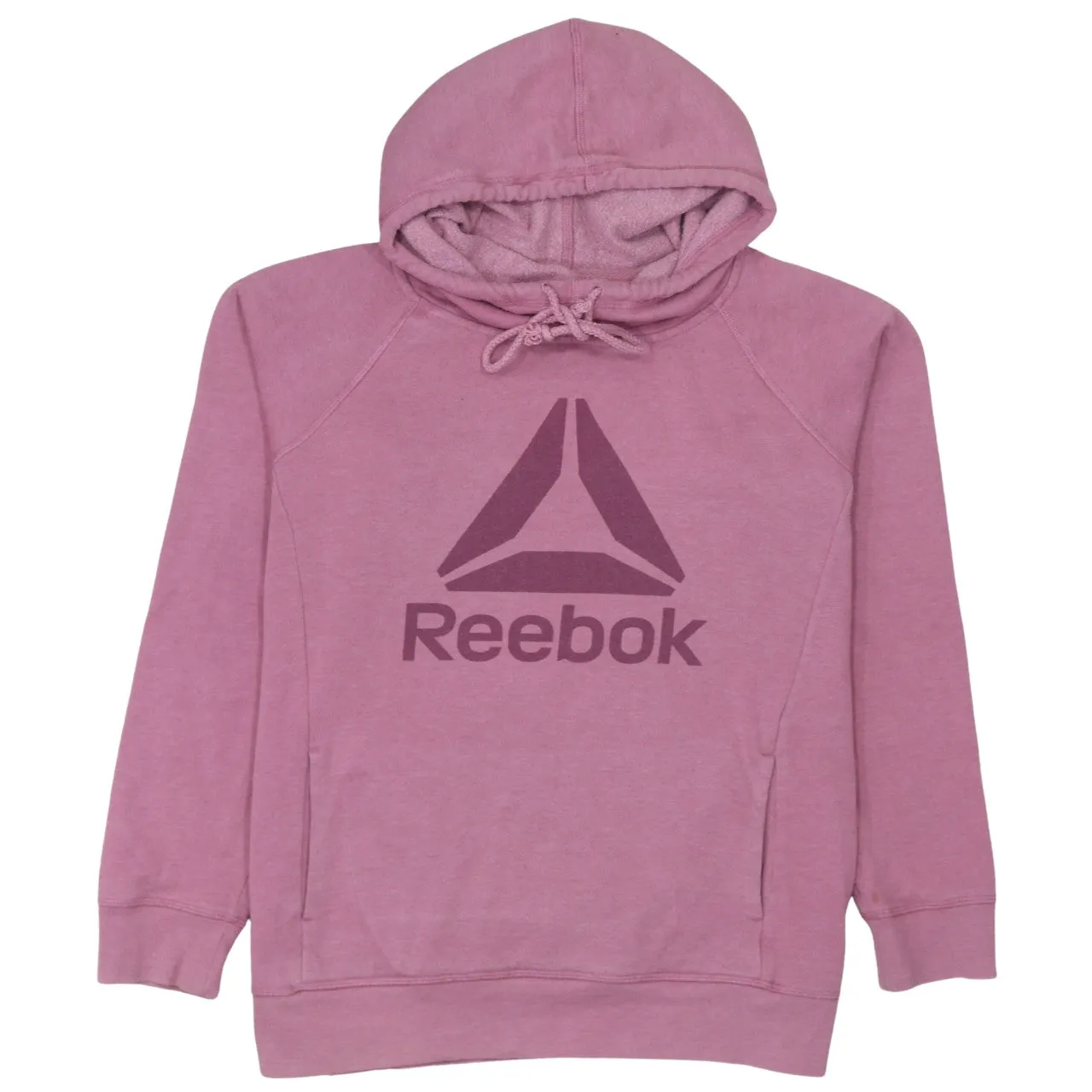 Reebok 90's Spellout Pullover Hoodie Large Pink sold by Vintage Club