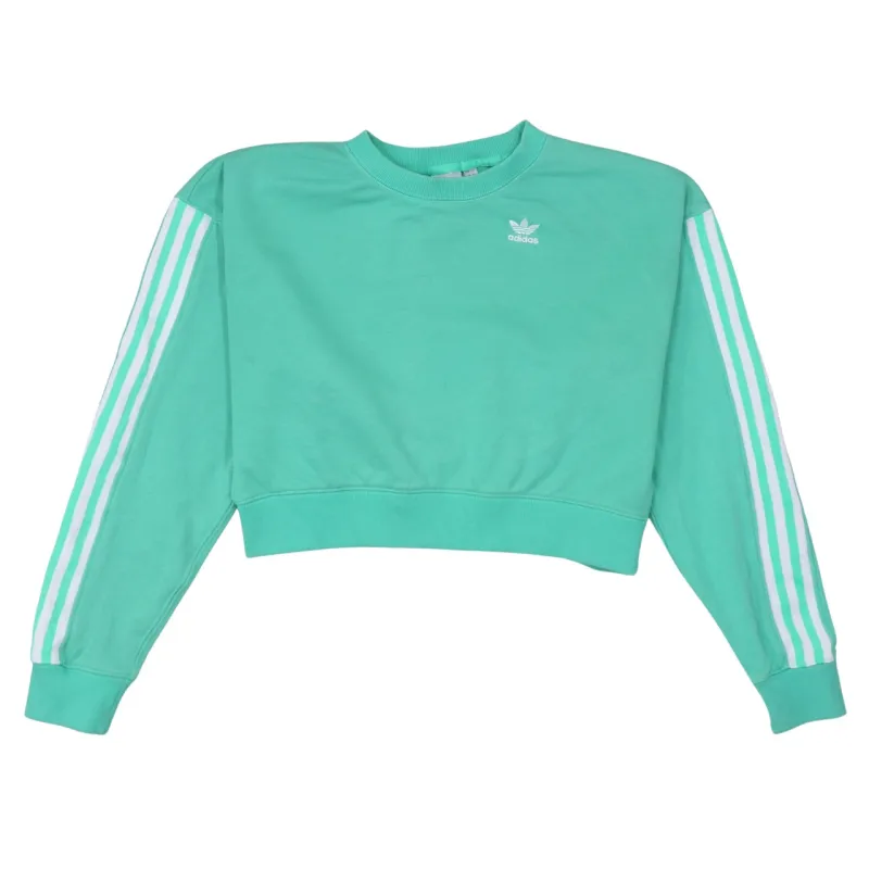 Adidas 90's Crop Crew Neck Sweatshirt Large  Green sold by Vintage Club