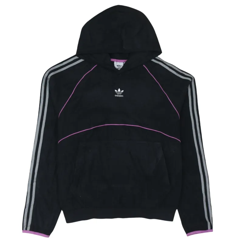 Adidas 90's Striped Sleeve Pullover Hoodie Large Black sold by Vintage Club