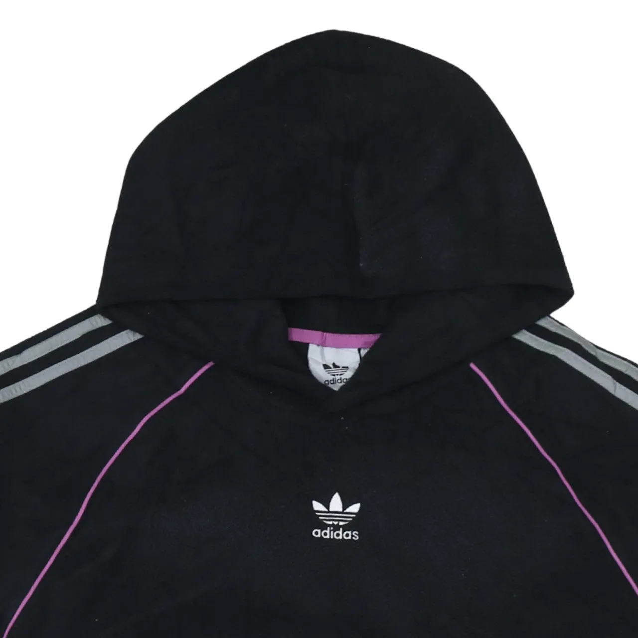 Adidas 90's Striped Sleeve Pullover Hoodie Large Black sold by Vintage Club product image thumbnail 3