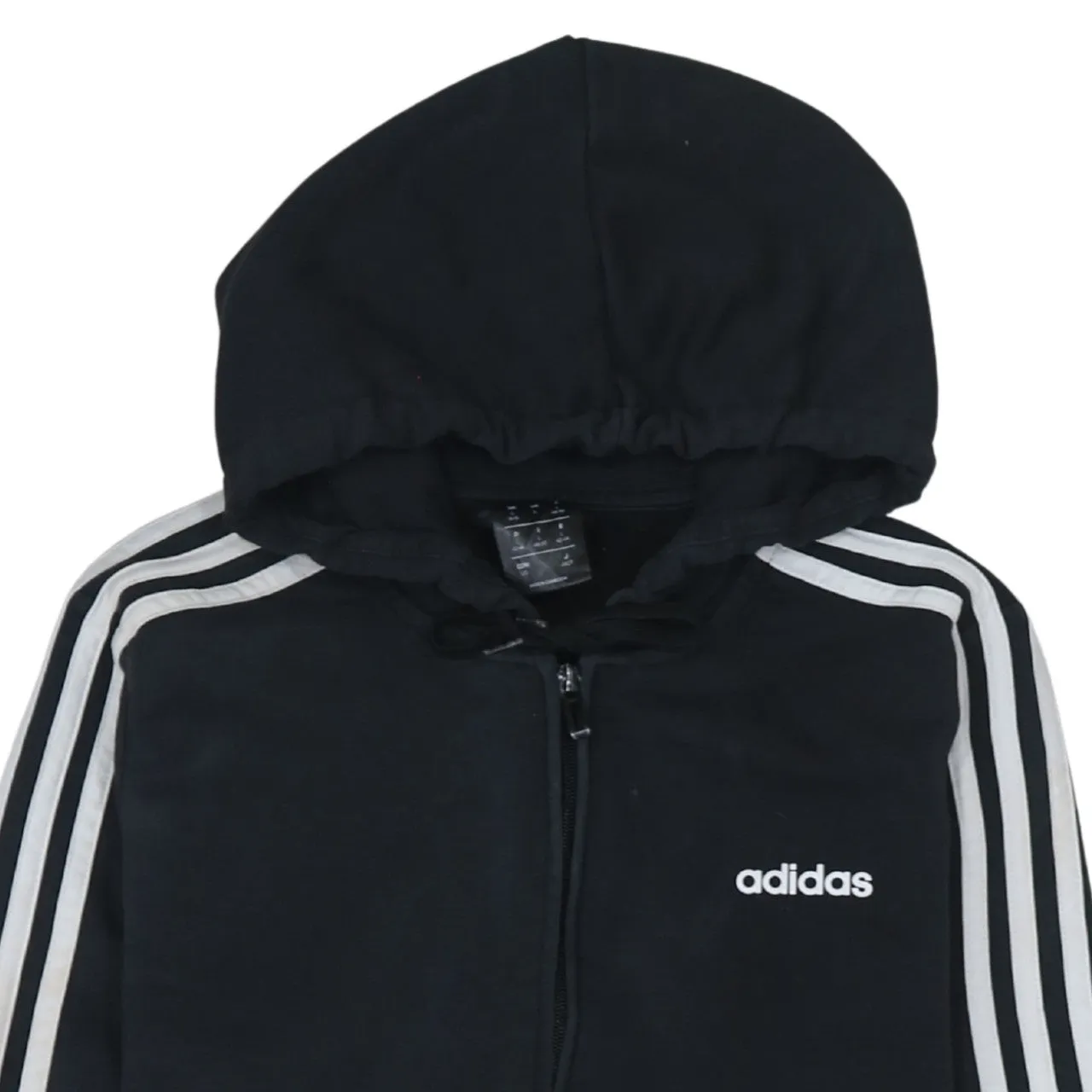 Adidas 90's Striped Sleeve Full Zip Up Hoodie Large Black sold by Vintage Club product image thumbnail 3
