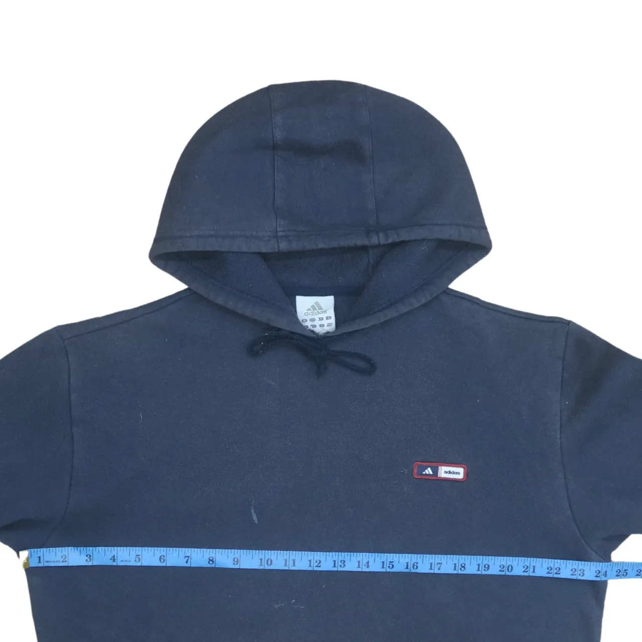 Adidas 90's Loungewear Pullover Hoodie Large Navy Blue sold by Vintage Club product image thumbnail 5