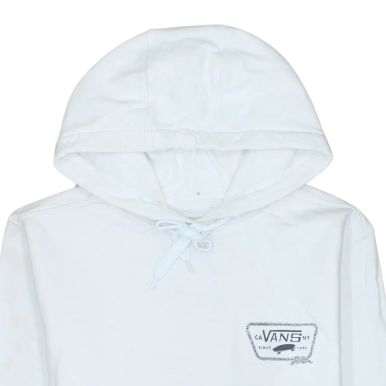 VANS 90's Drawstring Pockets Pullover Hoodie Small White sold by Vintage Club product image thumbnail 3