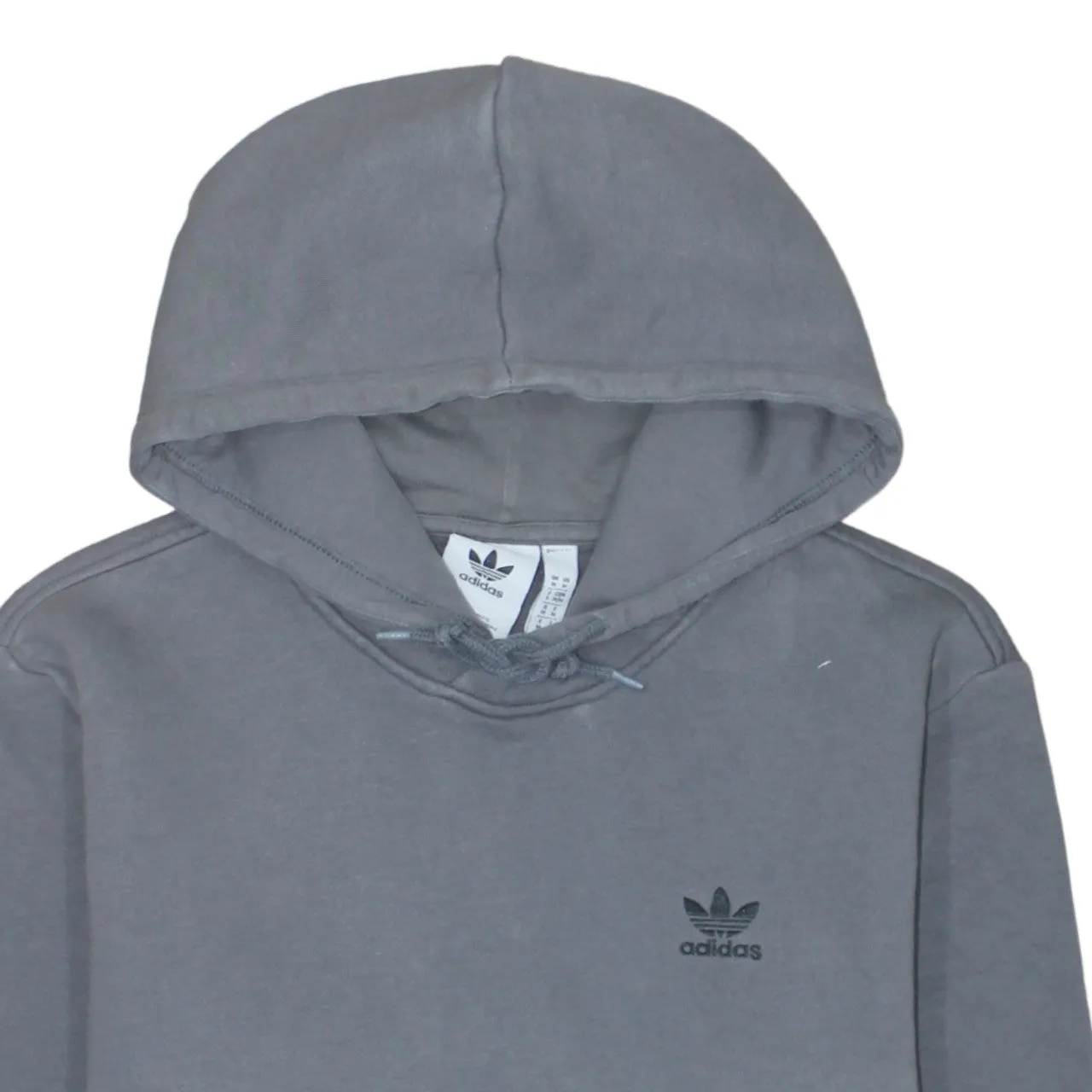 Adidas 90's Drawstring Pockets Pullover Hoodie Medium Grey sold by Vintage Club product image thumbnail 3