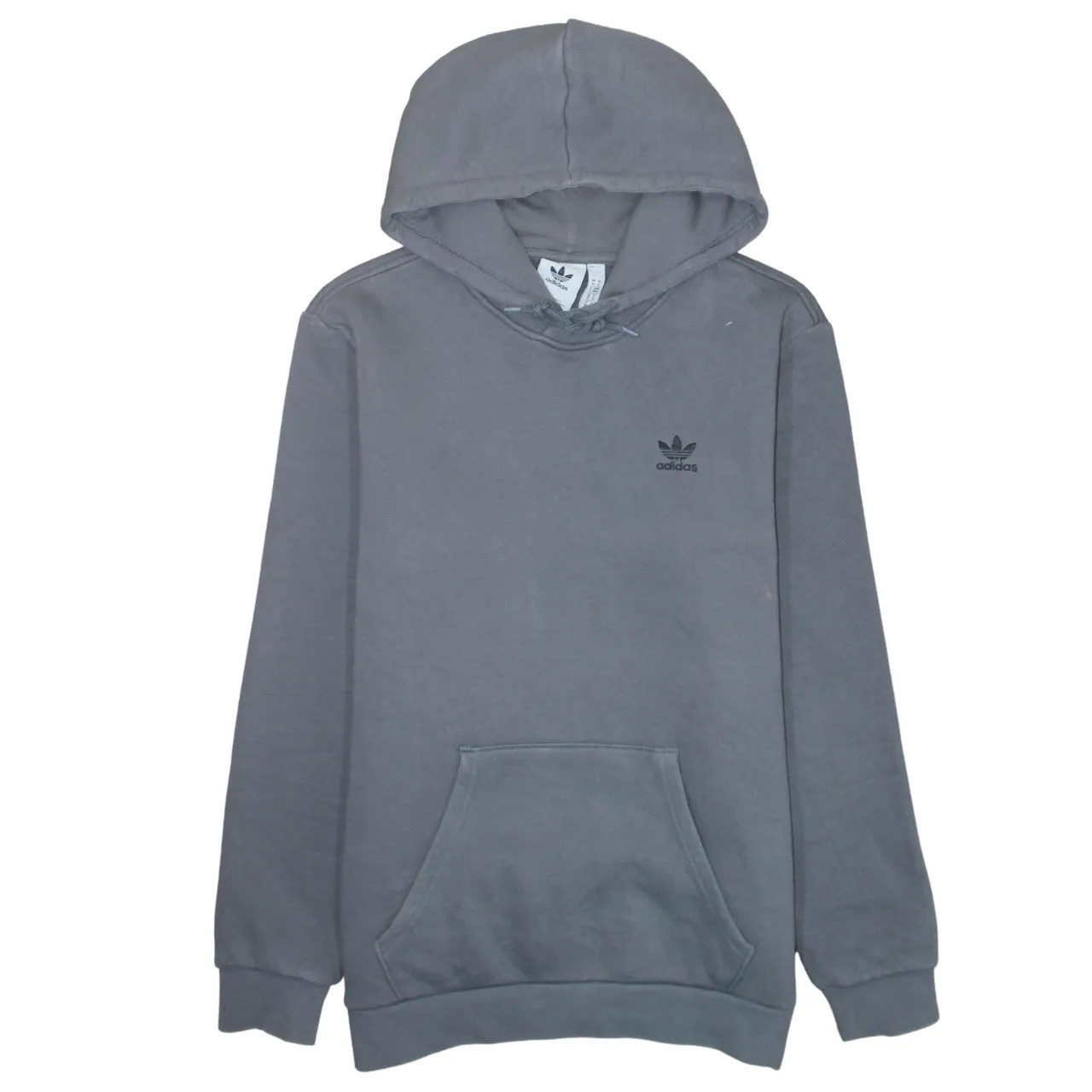 Adidas 90's Drawstring Pockets Pullover Hoodie Medium Grey sold by Vintage Club