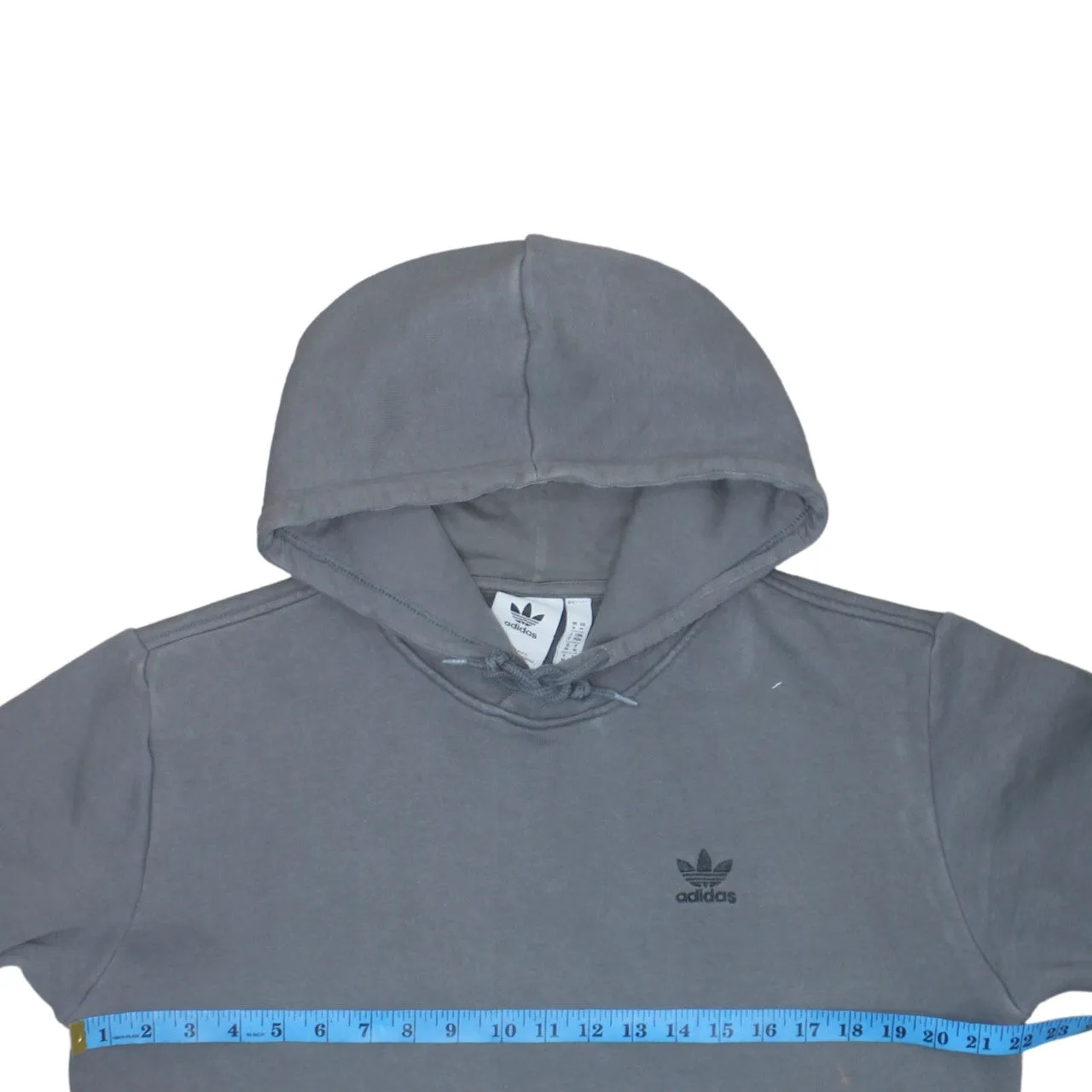 Adidas 90's Drawstring Pockets Pullover Hoodie Medium Grey sold by Vintage Club product image thumbnail 5