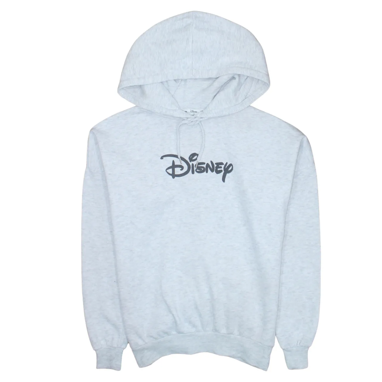 Disney Light Grey Hoodie Women’s XSmall Printed Logo Front Back Pullover Sweatshirt sold by Vintage Club