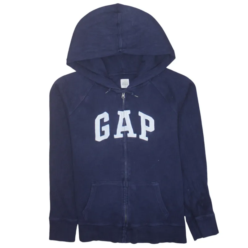 Gap 90's Spellout Full Zip Up Hoodie Large Navy Blue sold by Vintage Club