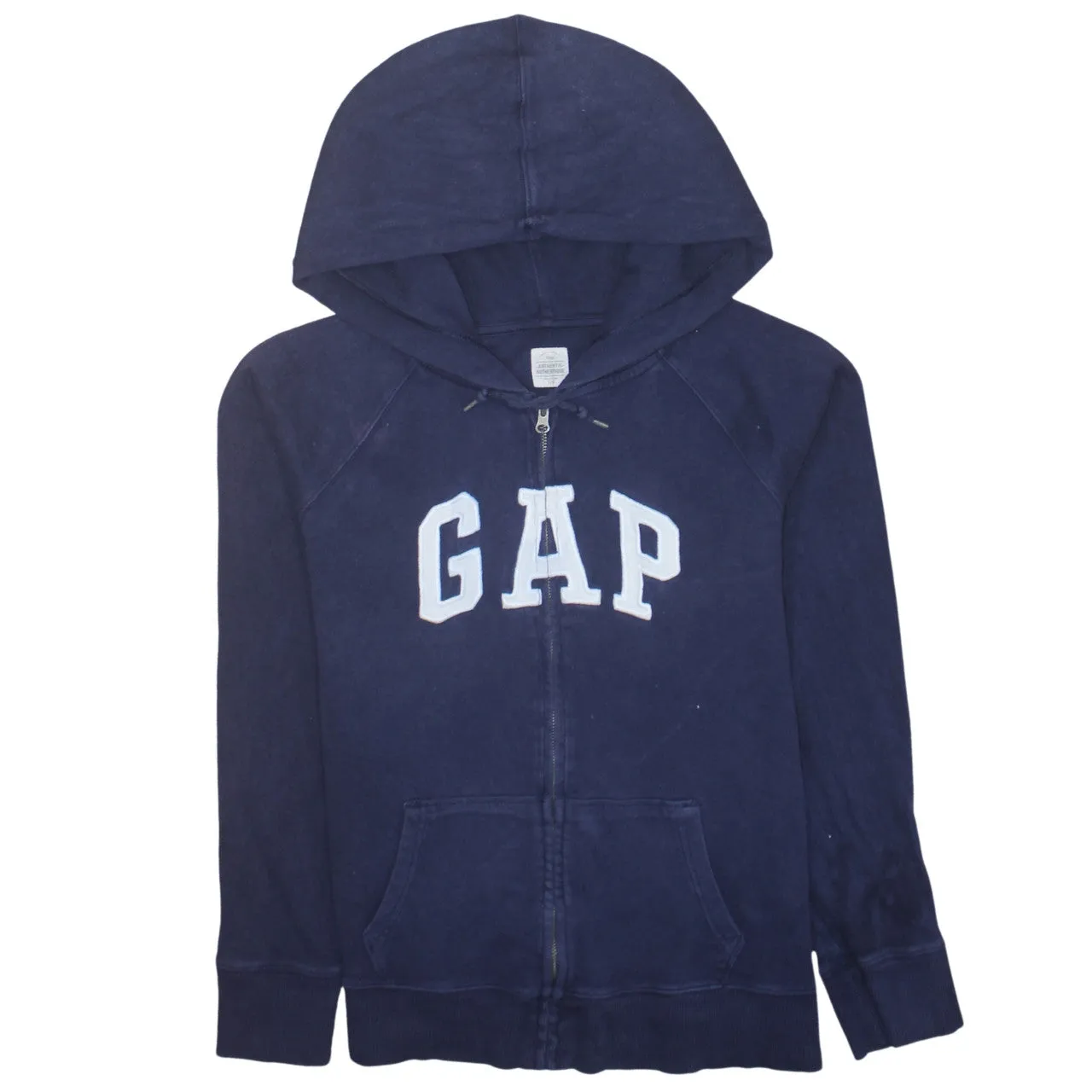 Gap 90's Spellout Full Zip Up Hoodie Large Navy Blue sold by Vintage Club