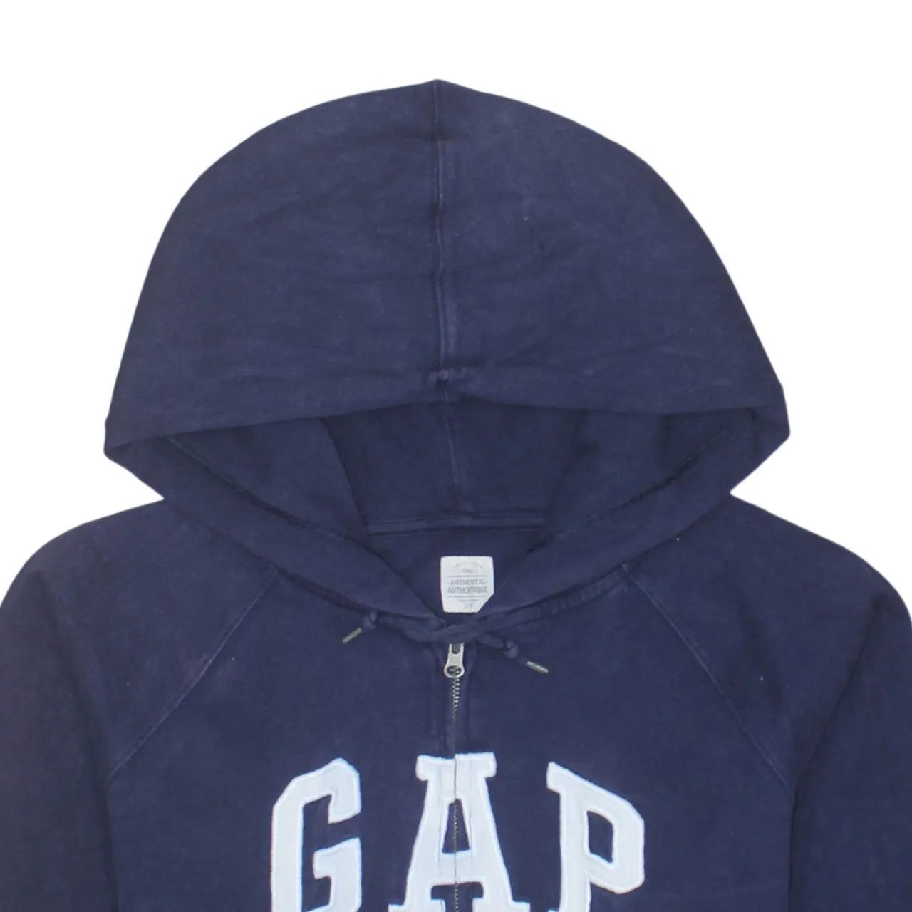 Gap 90's Spellout Full Zip Up Hoodie Large Navy Blue sold by Vintage Club product image thumbnail 3