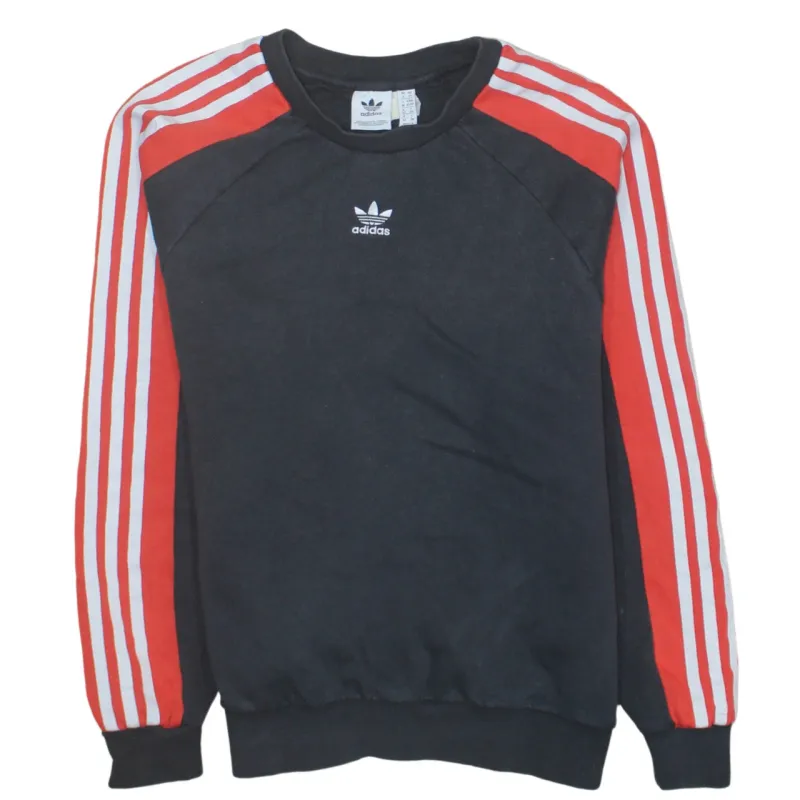 Adidas 90's Striped Sleeve Crew Neck Sweatshirt XSmall Black sold by Vintage Club