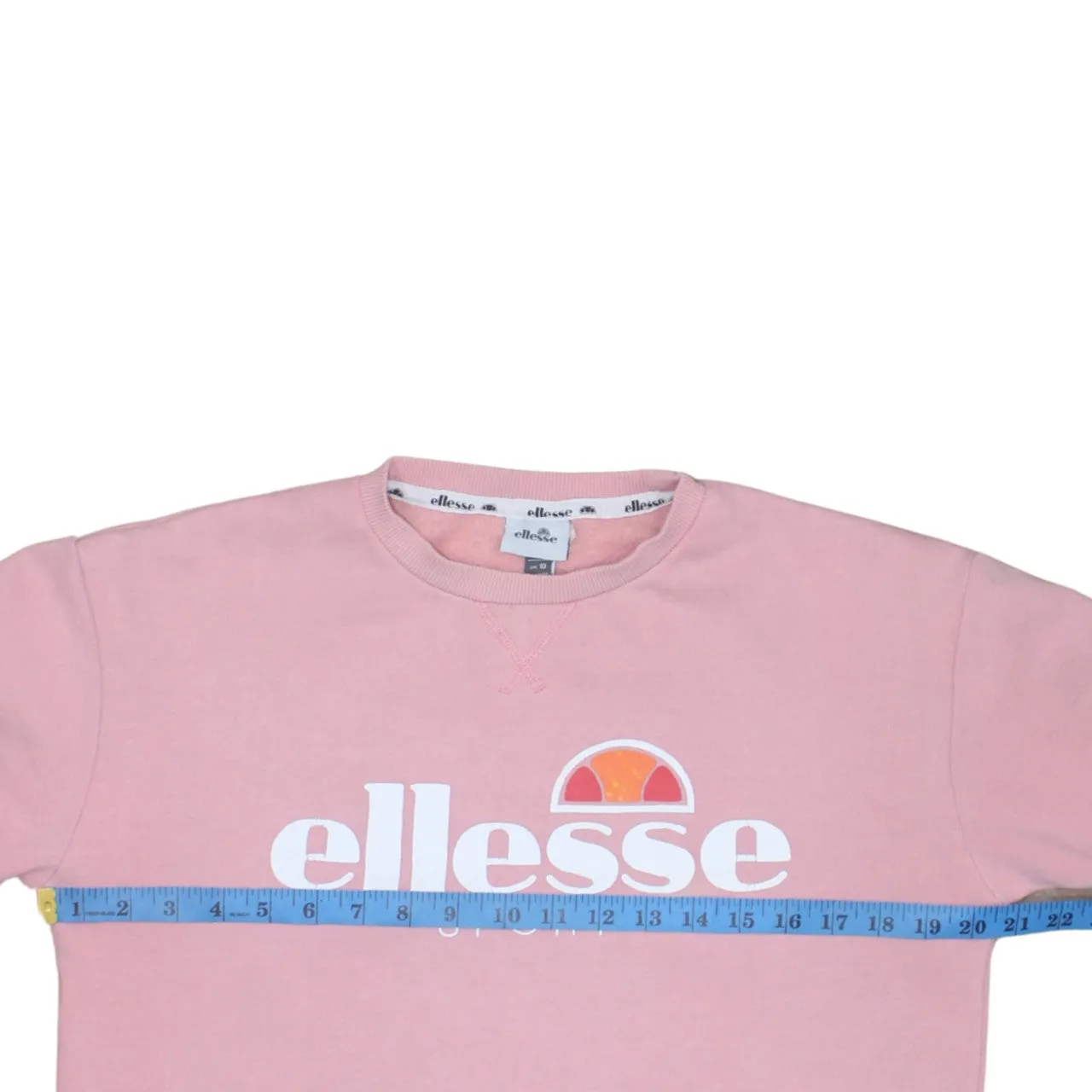 Ellesse Pink Sweatshirt Women's UK 10 Large Printed Logo Crewneck Pullover Fleece Top sold by Vintage Club product image thumbnail 5
