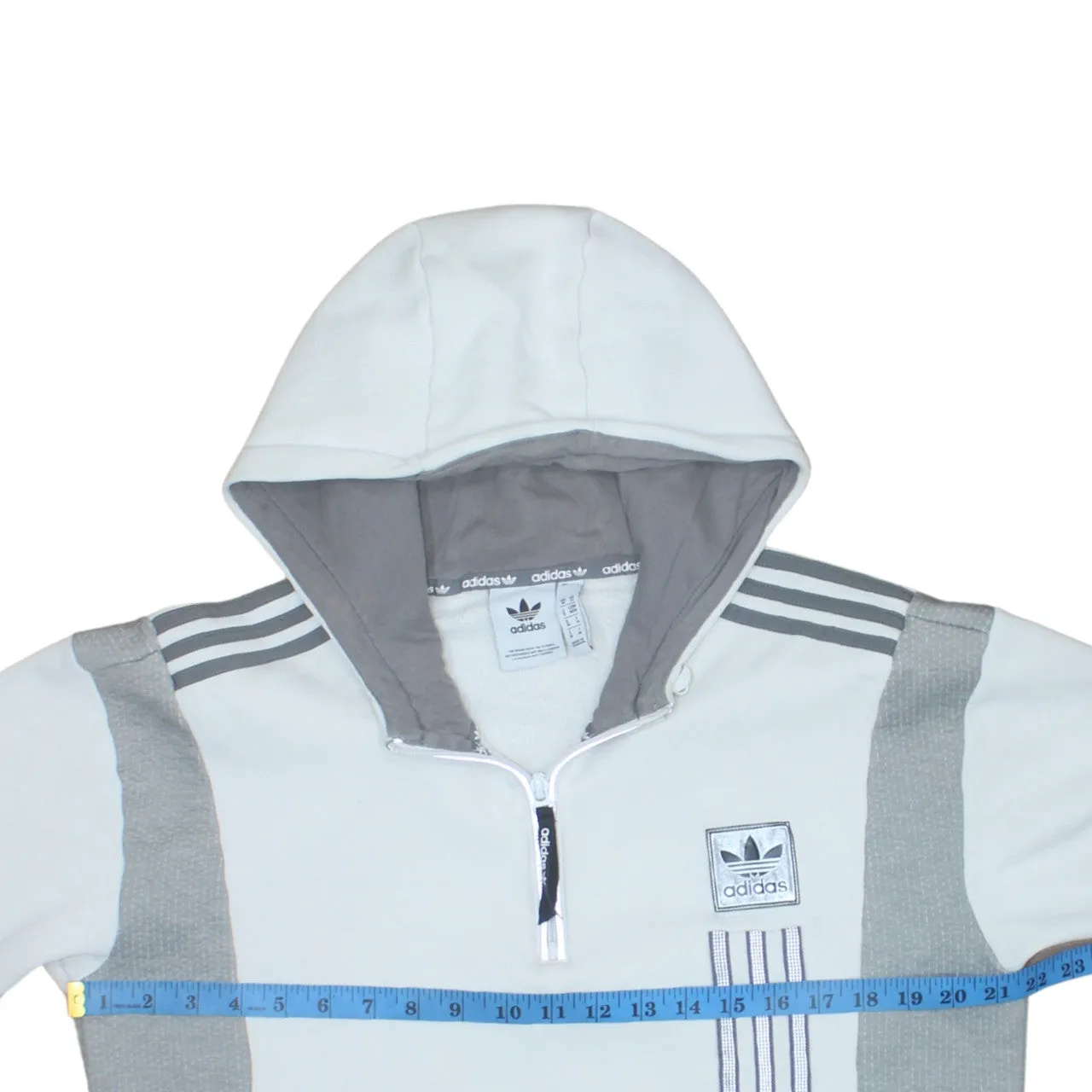Adidas 90's Lightweight Quarter Zip Hoodie Medium Grey sold by Vintage Club product image thumbnail 5