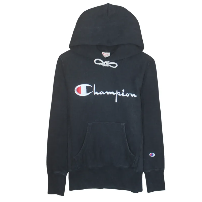 Champion 90's Spellout Pullover Hoodie Small Black sold by Vintage Club