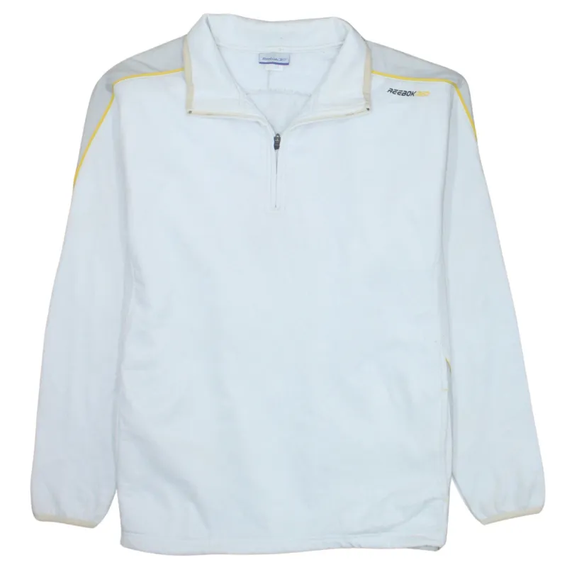 Reebok 90's Plain Quarter Zip Sweatshirt XLarge White made by Reebok