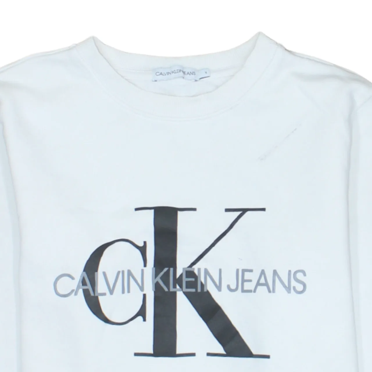 Calvin Klein 90's Spellout Crew Neck Sweatshirt Small White sold by Vintage Club product image thumbnail 3