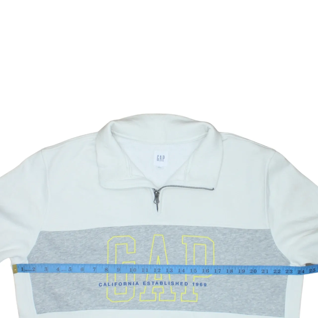 Gap 90's Spellout Quarter Zip Sweatshirt Large White sold by Vintage Club product image thumbnail 5