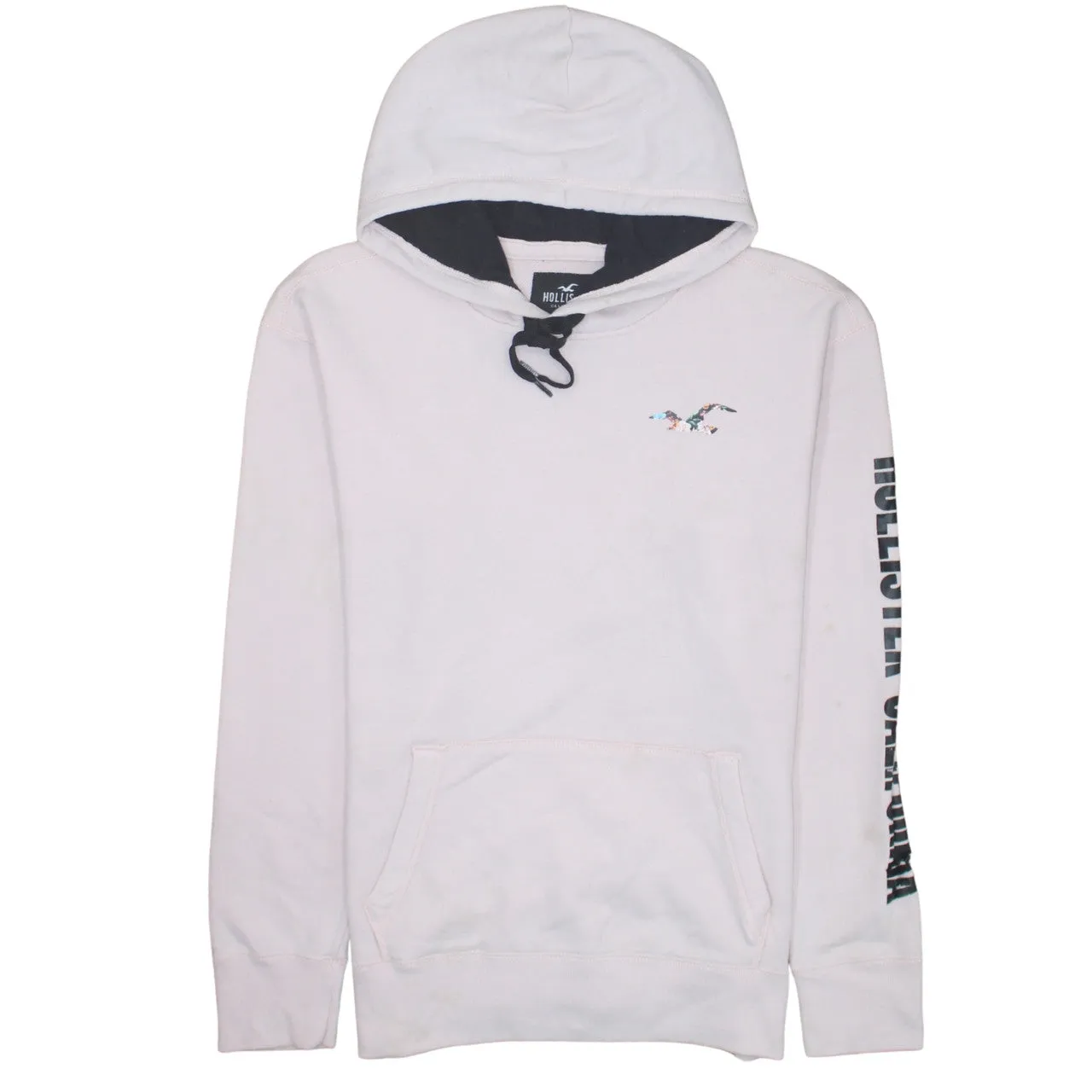 Hollister 90's Drawstring Pockets Pullover Hoodie Medium Pink sold by Vintage Club