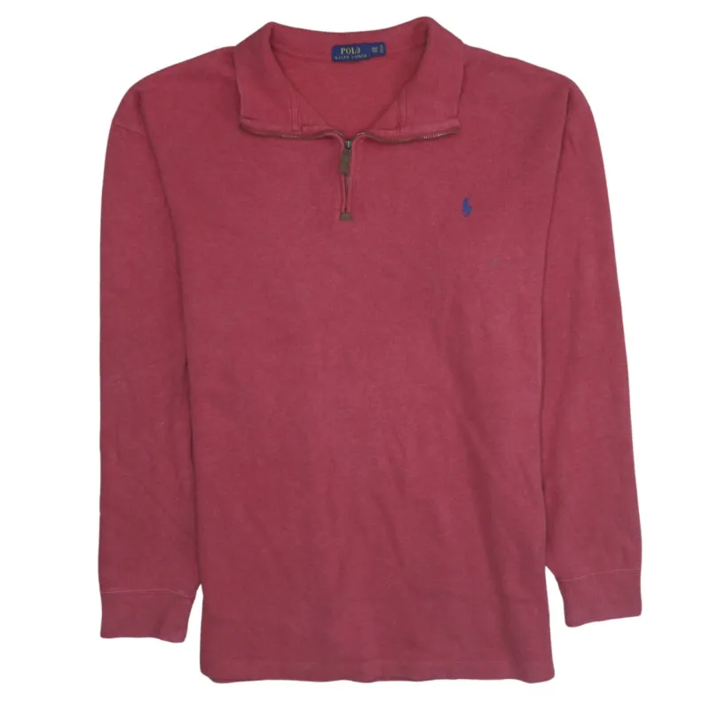 Polo Ralph Lauren 90's Lightweight Quarter Zip Sweatshirt XXLarge (2XL) Red made by Polo by Ralph Lauren