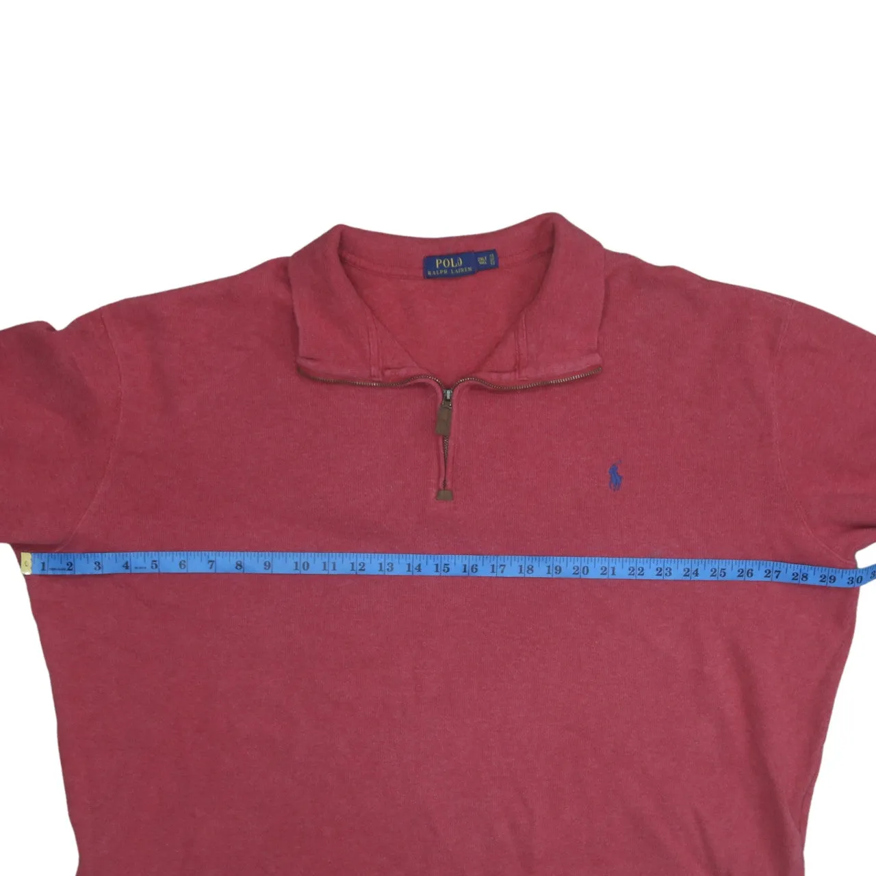 Polo Ralph Lauren 90's Lightweight Quarter Zip Sweatshirt XXLarge (2XL) Red sold by Vintage Club product image thumbnail 5