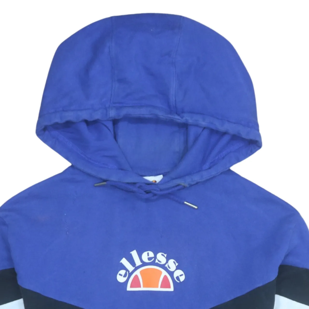 Ellesse Blue Hoodie Men's Small Embroidered Front Logo Stripe Sleeve Pullover Sweatshirt sold by Vintage Club product image thumbnail 3