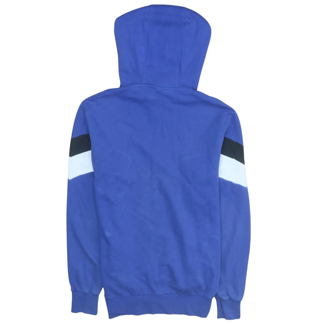 Ellesse Blue Hoodie Men's Small Embroidered Front Logo Stripe Sleeve Pullover Sweatshirt sold by Vintage Club product image thumbnail 2