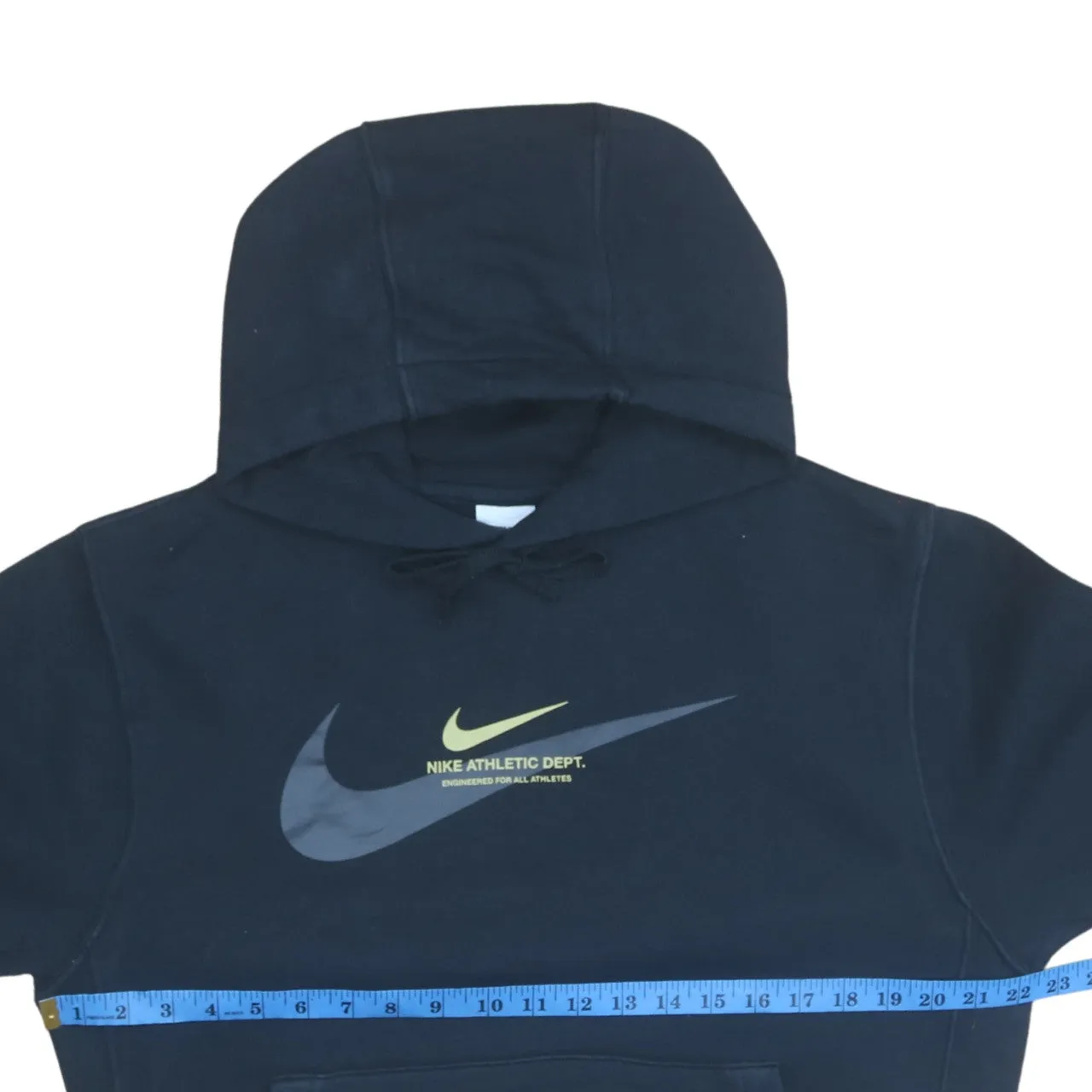 Nike 90's Center Middle Swoosh Pullover Hoodie Small Black sold by Vintage Club product image thumbnail 5