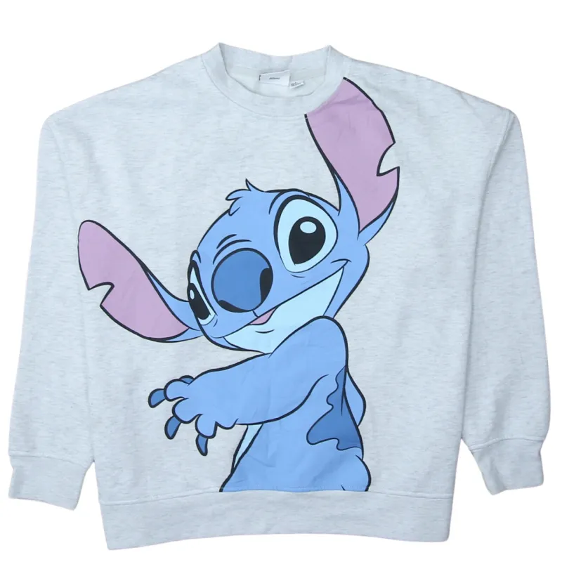 Disney Grey Sweatshirt Women’s Large Stitch Printed Graphic Crewneck Pullover Fleece Top sold by Vintage Club