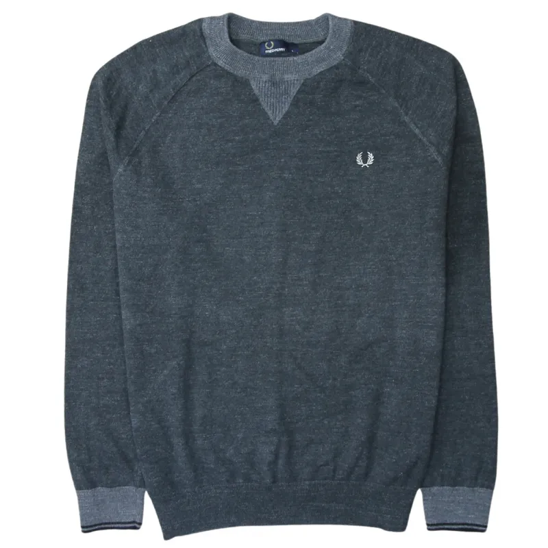Fred Perry Charcoal Grey Jumper Women's Large Embroidered Laurel Wreath Logo Knit Sweater made by Fred Perry