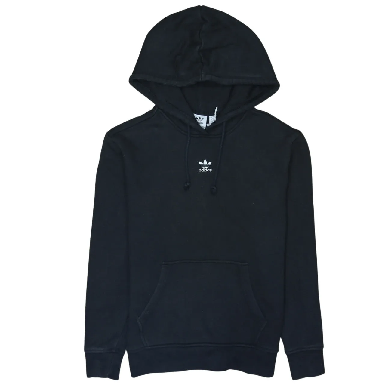 Adidas 90's Drawstring Pockets Pullover Hoodie XSmall Black sold by Vintage Club
