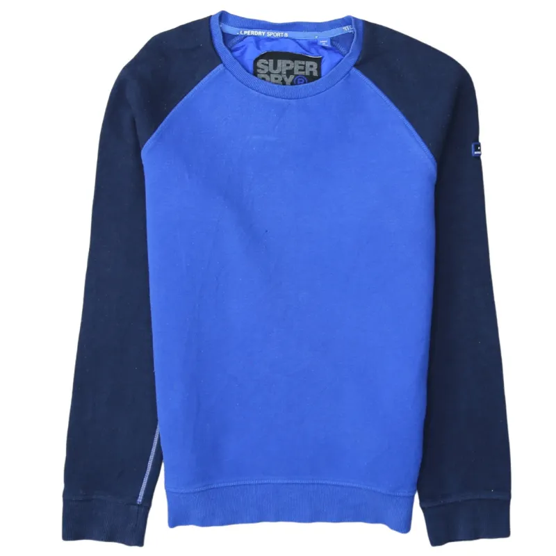 Super Dry 90's Plain Crew Neck Sweatshirt Large Blue made by Superdry