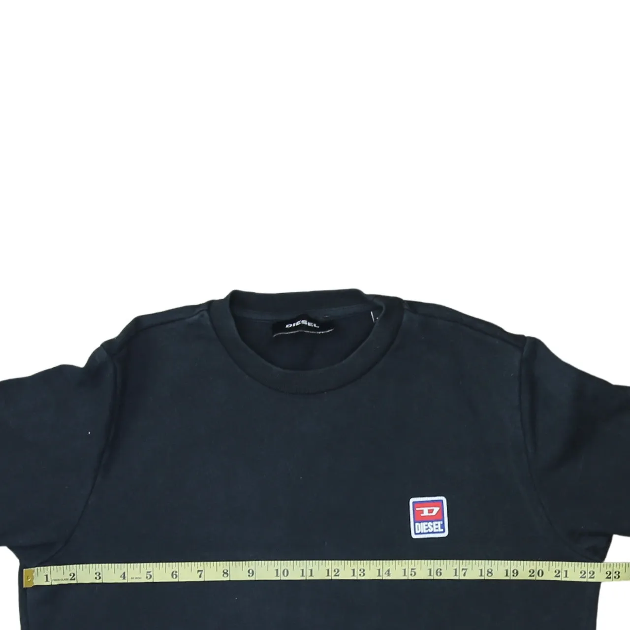 Diesel Black Sweatshirt Men's Medium Small Chest Badge Logo Crewneck Pullover Top sold by Vintage Club product image thumbnail 5