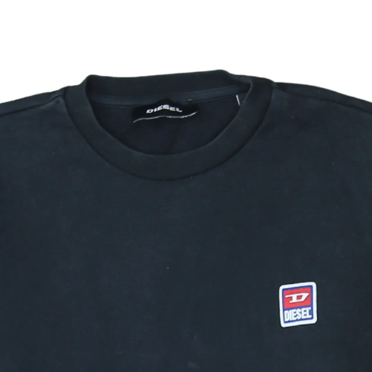 Diesel Black Sweatshirt Men's Medium Small Chest Badge Logo Crewneck Pullover Top sold by Vintage Club product image thumbnail 3