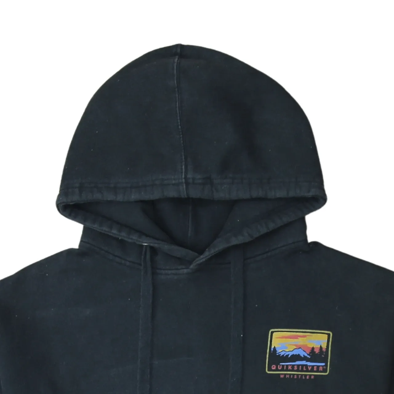 Quicksilver 90's Drawstring Pockets Pullover Hoodie Medium Black sold by Vintage Club product image thumbnail 3
