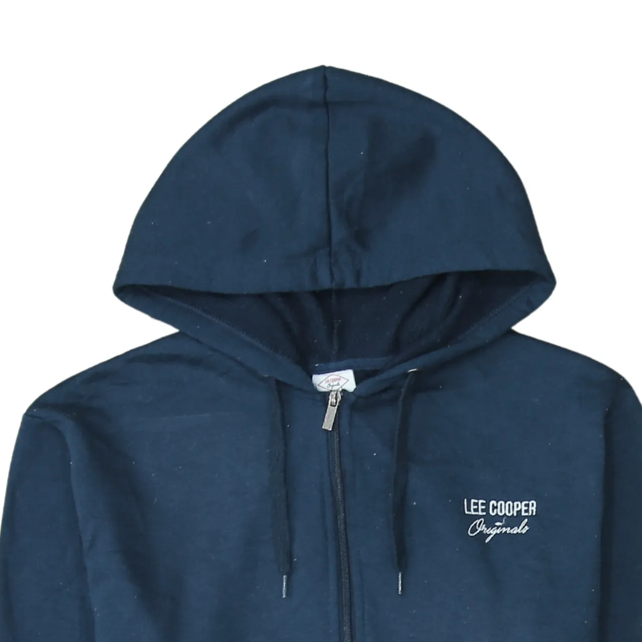 Lee Cooper Navy Blue Zip Hoodie Women’s Large Embroidered Chest Logo Split Pockets Fleece Top sold by Vintage Club product image thumbnail 3