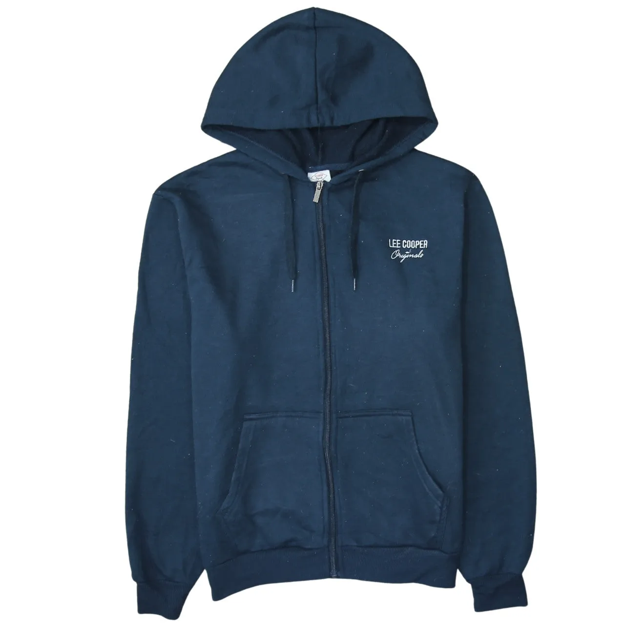 Lee Cooper Navy Blue Zip Hoodie Women’s Large Embroidered Chest Logo Split Pockets Fleece Top sold by Vintage Club