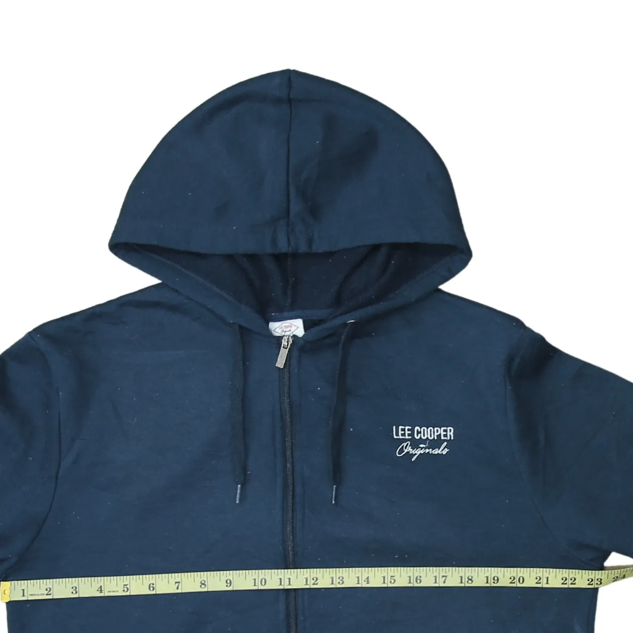 Lee Cooper Navy Blue Zip Hoodie Women’s Large Embroidered Chest Logo Split Pockets Fleece Top sold by Vintage Club product image thumbnail 5