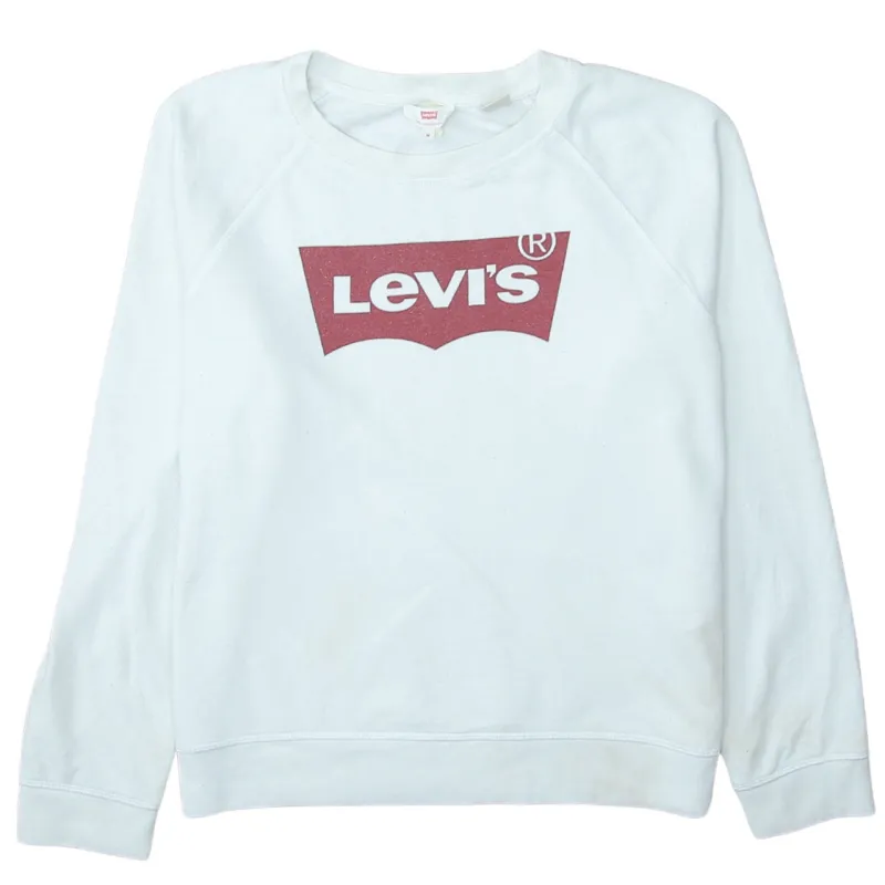 Levi's 90's Spellout Crew Neck Sweatshirt Medium White sold by Vintage Club