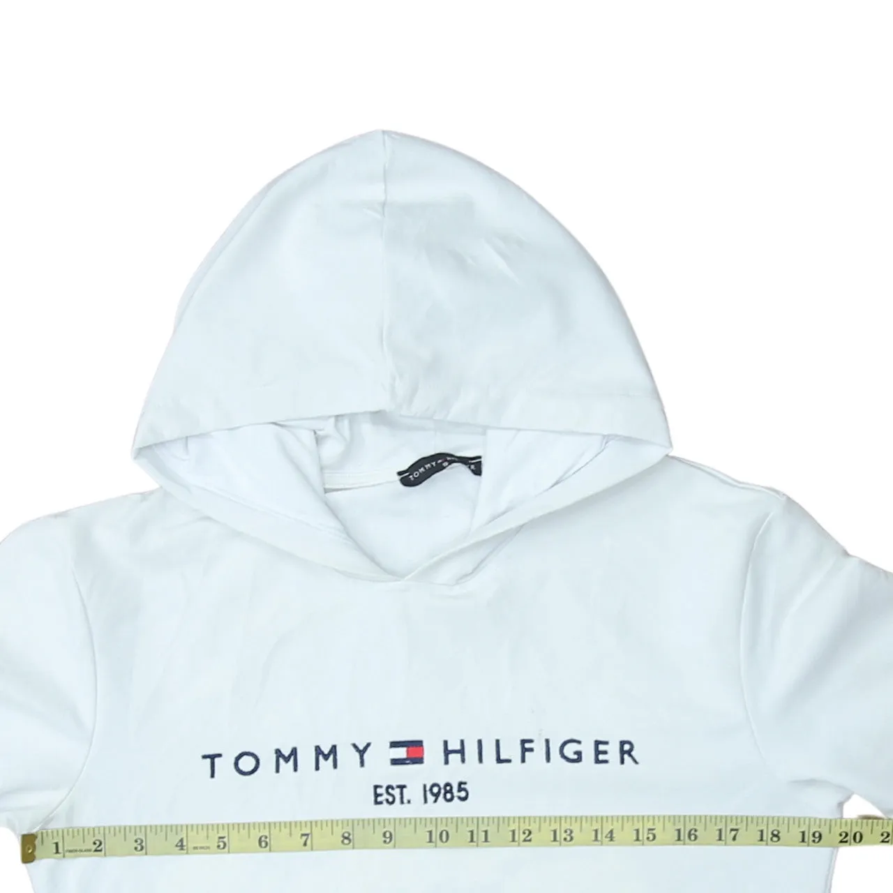 Tommy Hilfiger 90's Spellout Pullover Hoodie Small White sold by Vintage Club product image thumbnail 5
