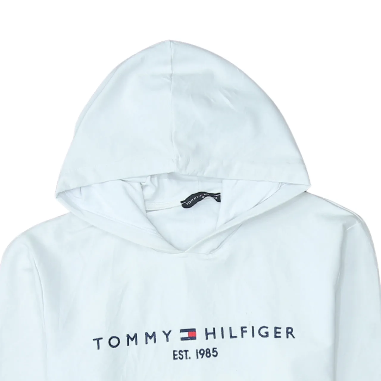 Tommy Hilfiger 90's Spellout Pullover Hoodie Small White sold by Vintage Club product image thumbnail 3