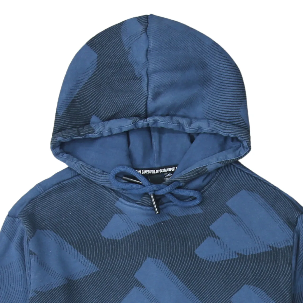 Adidas 90's Drawstring Pockets Pullover Hoodie Large Blue sold by Vintage Club product image thumbnail 3