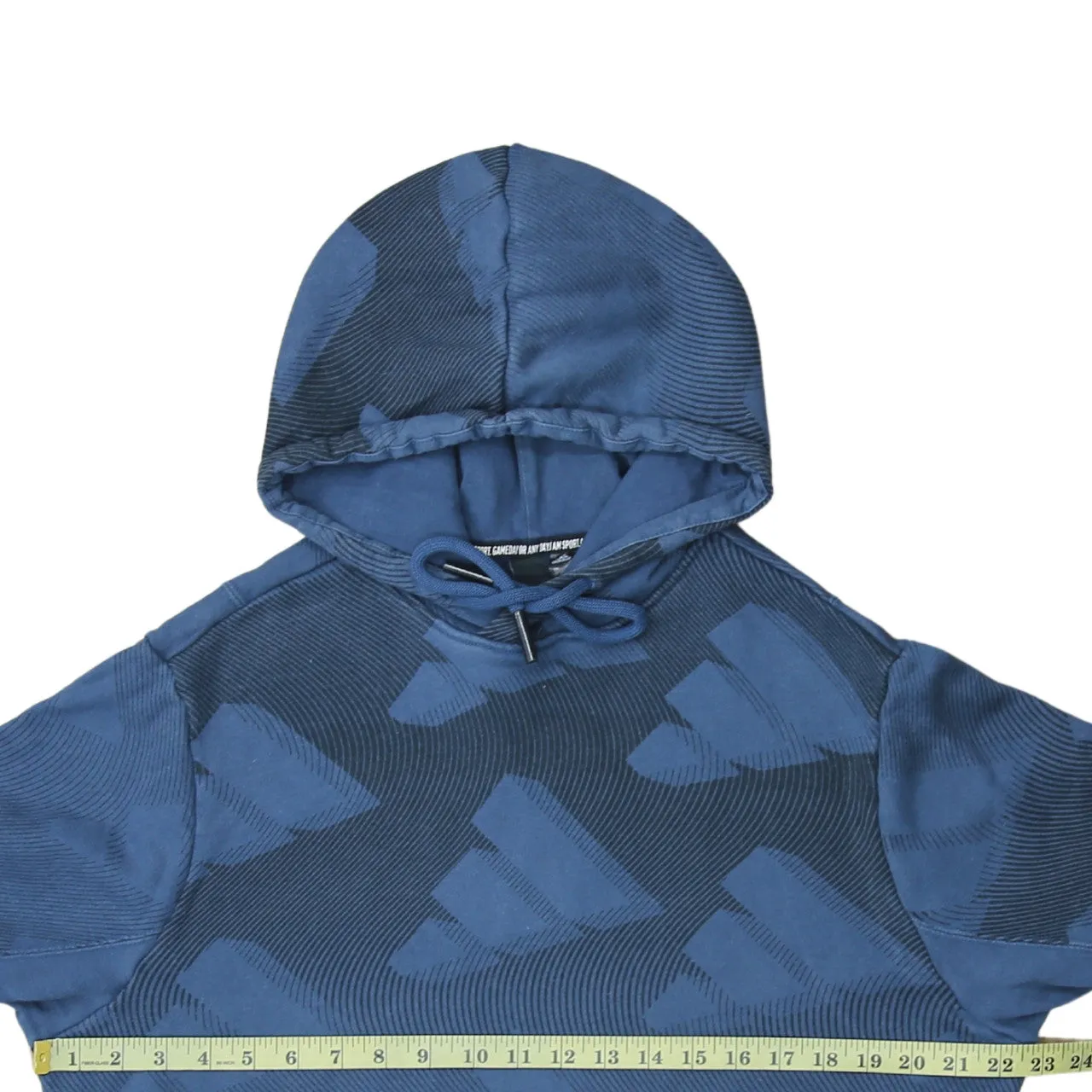 Adidas 90's Drawstring Pockets Pullover Hoodie Large Blue sold by Vintage Club product image thumbnail 5